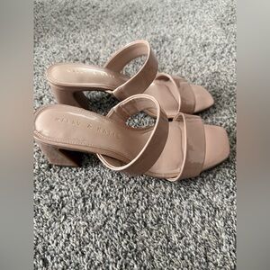 Kelly & Katie Nude Tan Chunky Strappy Heel Sandal Size 8